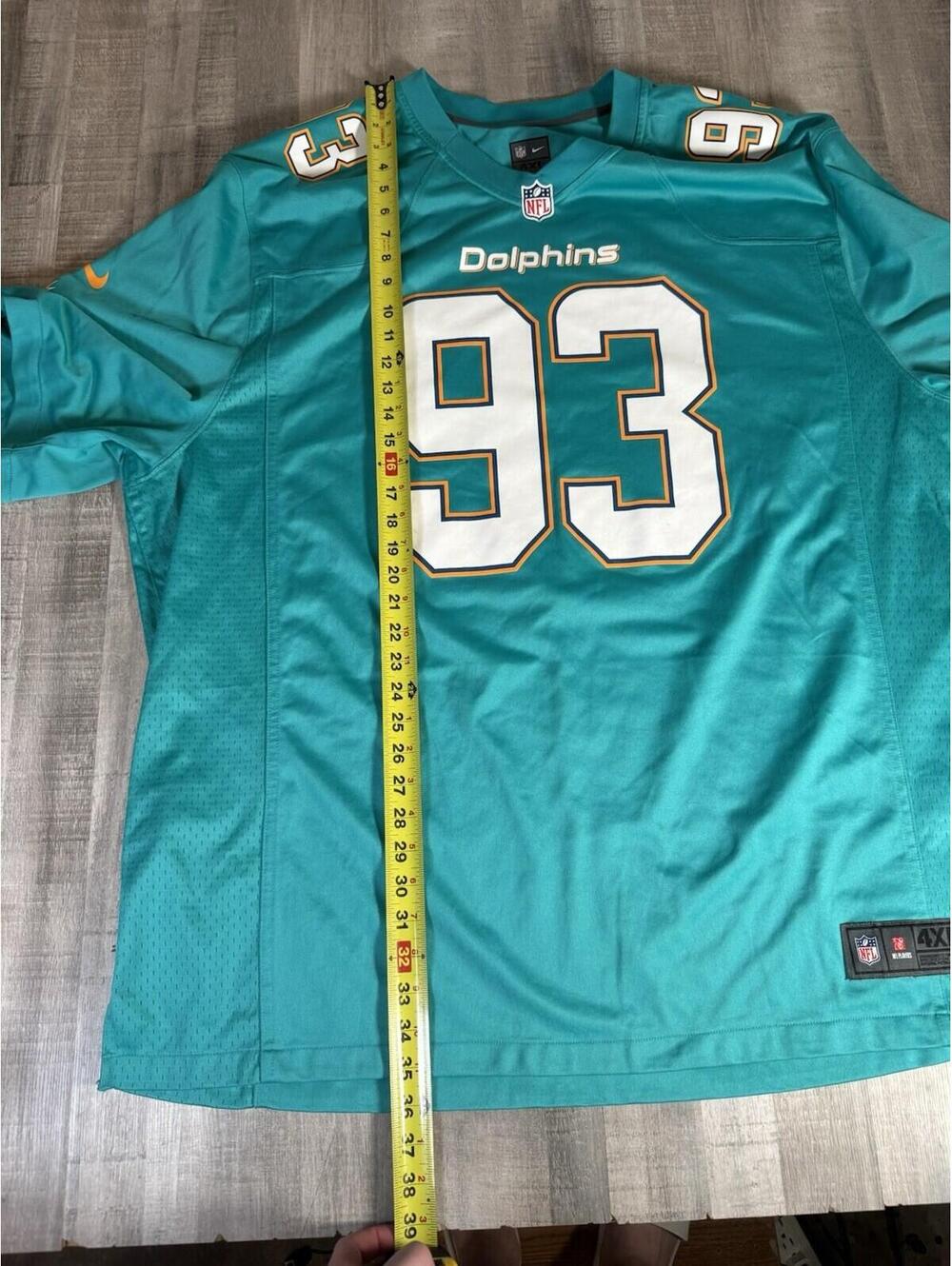 Nike On Field Jersey Miami Dolphins Ndamukong Suh #93 NFL Vented Men’s 4XL - Picture 8 of 9